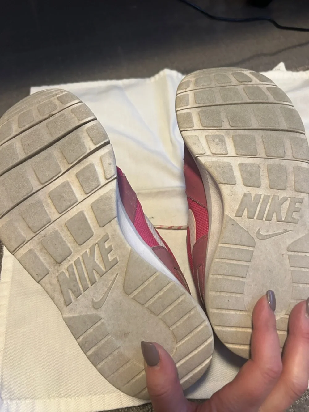 Nike Hot Pink and White Lace-Up Sneakers - Picture 2 of 3